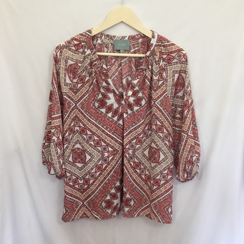 Skies are Blue boho peasant style blouse large